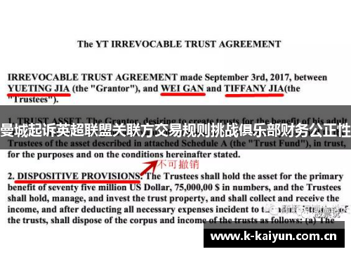 曼城起诉英超联盟关联方交易规则挑战俱乐部财务公正性 曼城起诉英超联盟关联方交易规则挑战俱乐部财务公正性